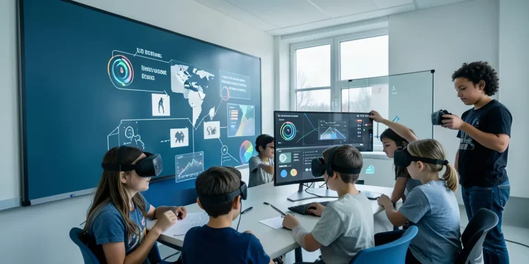 Hero illustration for the article “Technology in Education: How Virtual Reality is Changing the Approach to Teaching Childr…”