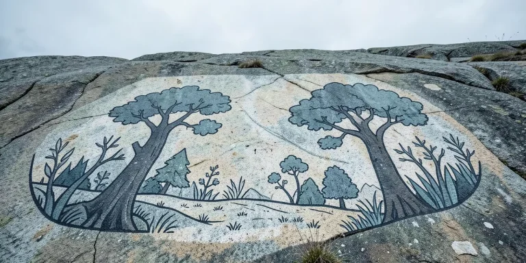 Hero illustration for the article “Scientists Discover That Human Blood Protects Rock Art from Destruction”