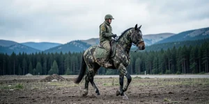 Иллюстрация к статье «Британская армия испытывает камуфляж для кавалерийских коней»
