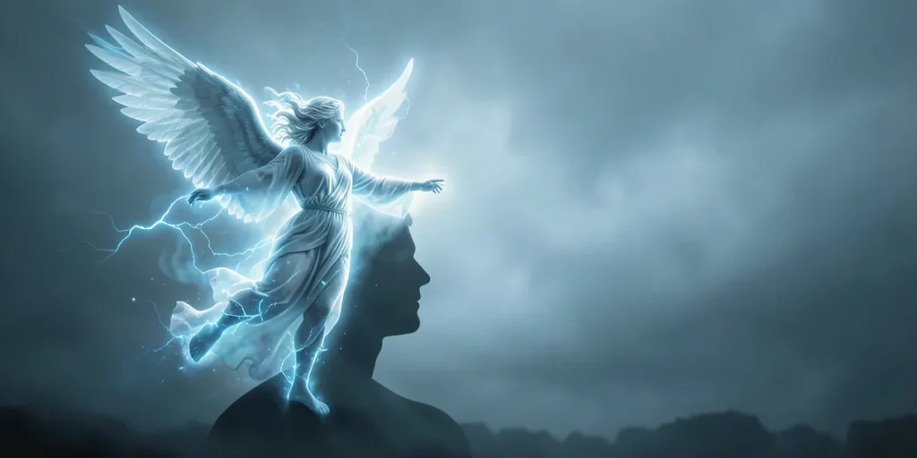 Illustration for the article “Woman Shares Experience of Clinical Death and Meeting Angel”