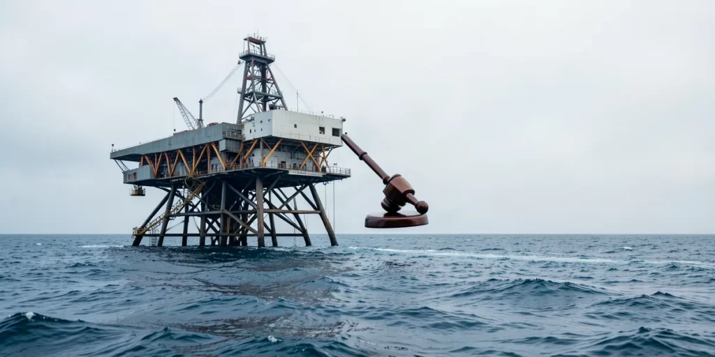 Illustration for the article “Argentine Court Suspends Oil Production near the Falkland”