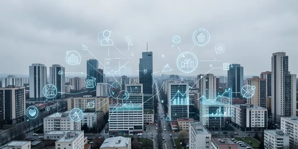 Illustration for the article “Finland Delegates Official Duties to AI Mayor”